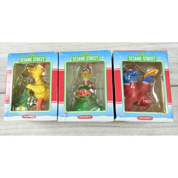 1998 Kurt Adler Sesame Street Christmas Ornament Lot Of 3 - Picture 2 of 13